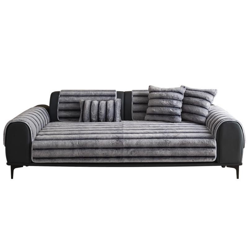 Плюшевая подушка для прямого дивана с кроликом, зимний утолщенный чехол для дивана, новая нескользящая плюшевая подушка для сиденья, трансграничная