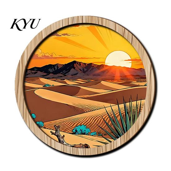 Boho Theme Wall Decorations Forest Sunset Scenery 2D Wood Hanging, Wooden Art Sign, Decorative Crafts for Walls Nature Tree Decor Bedroom Living Room