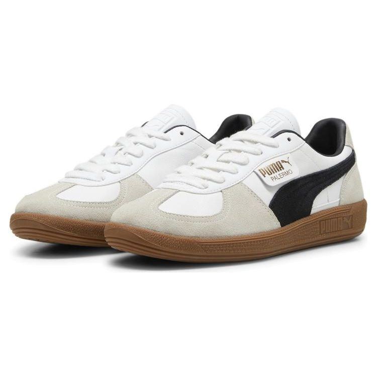 Puma Кроссовки унисекс Palermo Leather White Black Gum Vapor-Grey 396464-01