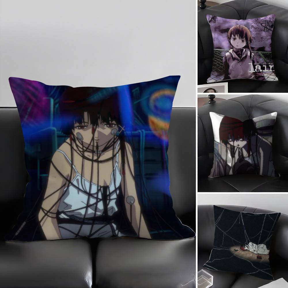 S-Serial Experiments L-Lain Наволочка для дома, общежития, спинки стула, короткий плюш, двусторонняя печать, подушка для офиса, время для сна