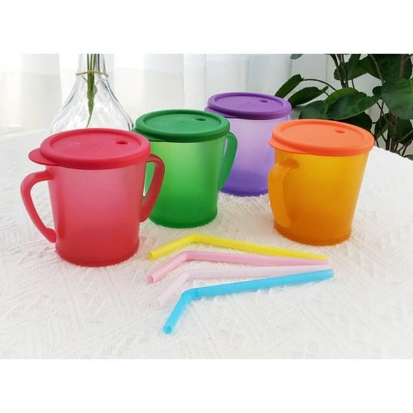 Соломенная чашка Agafura Magic для младенцев 300мл, 2 упаковки, оранжевый, зеленый