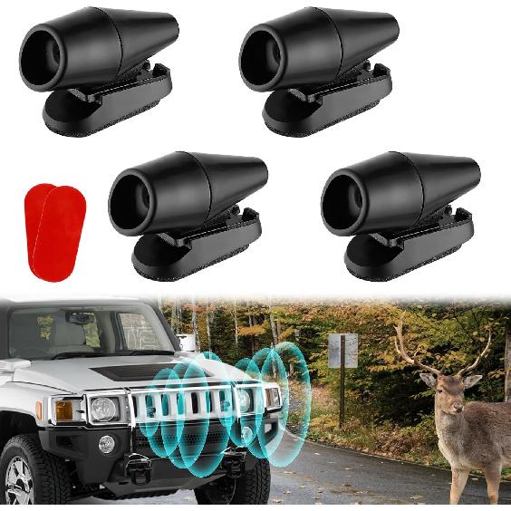 4PCS Wind & Ultrasonic Deer Safe Whistles For Vehicles - Deer Horn With Self-Adhesive Tape, Automotive Safety Kits For Car Avoid Collisions