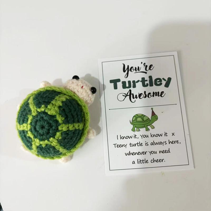 1PC Perfect Gift Wool Knitting Doll Handmade Soft Cotton Yarn Desk or Car Accessory Crochet Turtle
