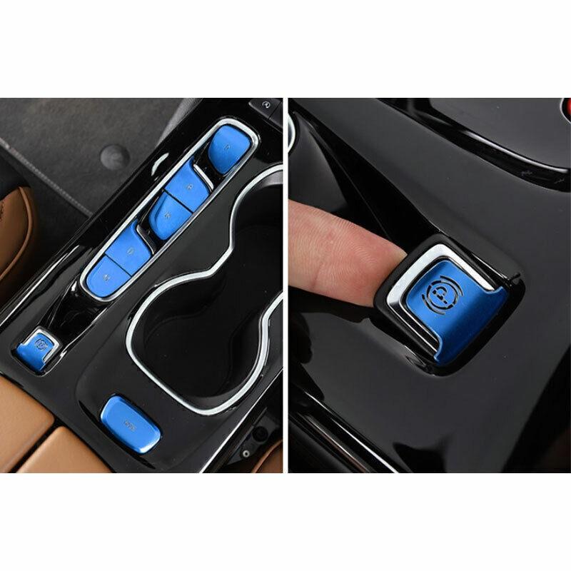 For Buick Envision 2021-2024 Blue Alloy Center Console Gear Shift Panel Trim 7PC