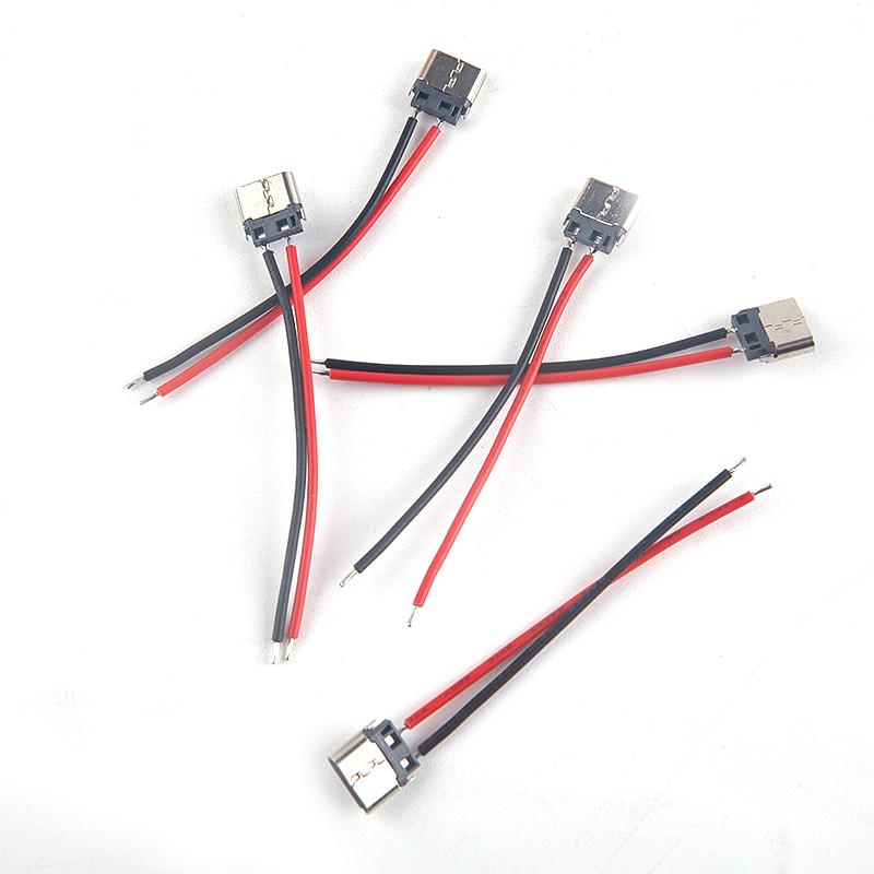 5 шт. 3A 20V USB Type-C 2-контактный Разъем-гнездо для кабеля с проводом для аксессуаров зарядки мобильных телефонов