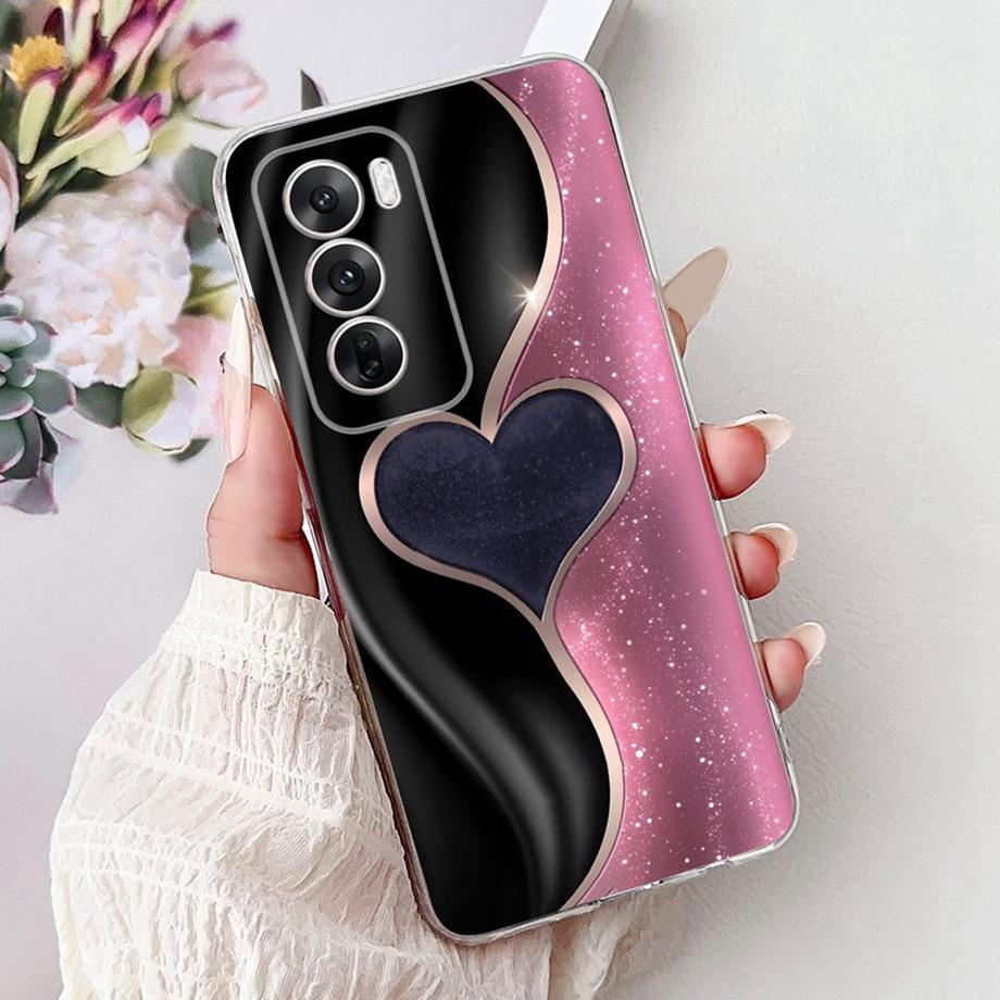 Soft Clear Silicone Back Cover For Oppo Reno12 Pro CPH2629 Phone Case Marble Butterfly Capa For Reno 12 12Pro 5G CPH2625 Capa