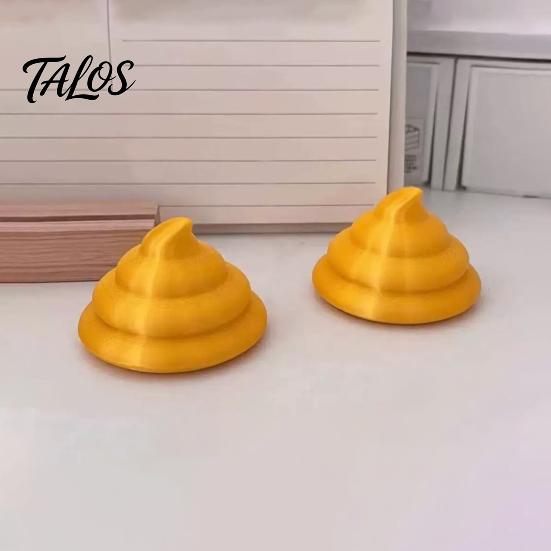 Фигурка на плоской основе, 3D-печать, Золотая какашка, Вращающаяся фигурка, Декор для стола на удачу и богатство, Забавный символ богатства для автомобиля, Декоративный аксессуар с поворотной основой,