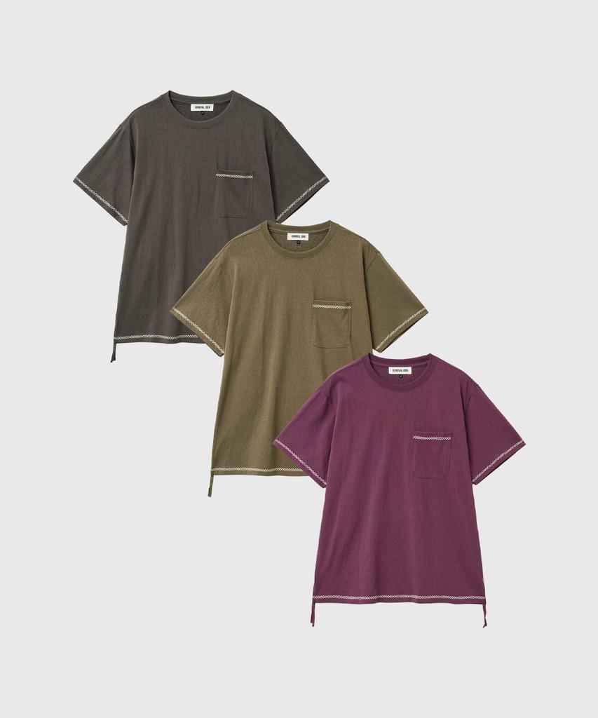 GENERALIDEA Unisex Stitch Point Pocket T-Shirt [3 Colors] / Gf1Uts008
