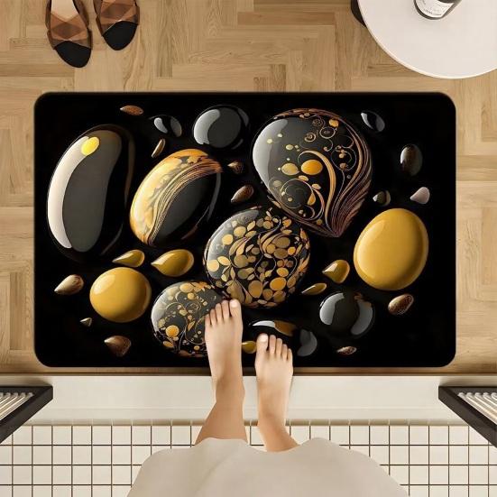 3D Оптическая Иллюзия Коврик для Ванной Нескользящий Коврик для Ванной с Рисунком Гальки Быстросохнущий Абсорбирующий Напольный Коврик для Ванной Ванны Душа Раковины