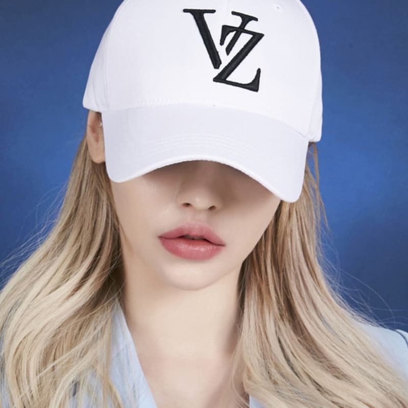 VARZAR Кепка с монограммой и большим логотипом, свободного кроя, с пряжкой, белая