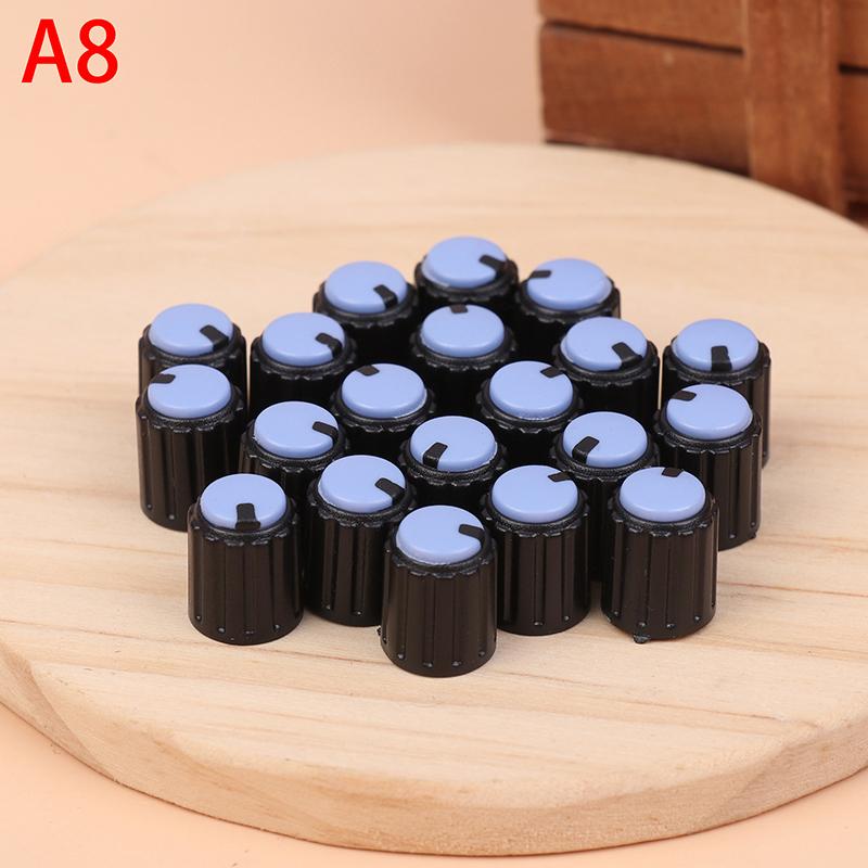 20 шт. Двухцветная ручка 10x12 мм Малый объем Регулировка Колпачок Цветочный вал Отверстие 6 мм Потенциометр Переключатель громкости Колпачки Ручка управления