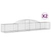 VidaXL Paniers à gabions arqués 2 pcs 300x50x40/60 cm fer galvanisé, gabion, cage de gabion, panier de mur de gabion, mur de 3146647