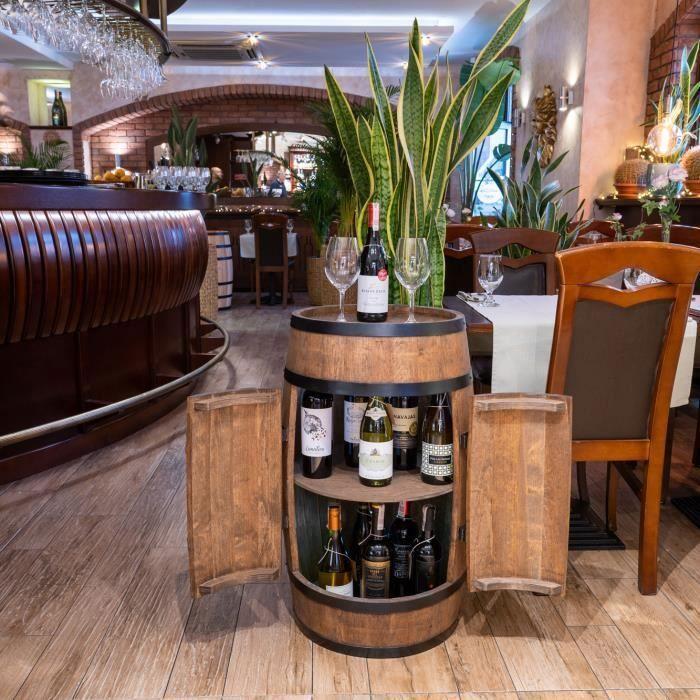 Шкаф для вина - Творческий бондарь - Деревянная бочка с дверцами, Мебель для хранения алкогольных напитков, 80x50 см, Венге