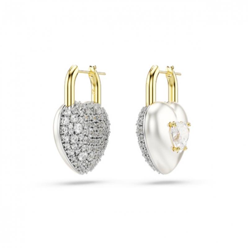 Swarovski Gold Tone Heart Drop Earrings 5737297