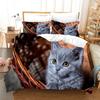 Kemila 3D милое животное собака кошка волк цифровая печать пододеяльник наволочка двуспальная кровать простыня одеяло постельные принадлежности