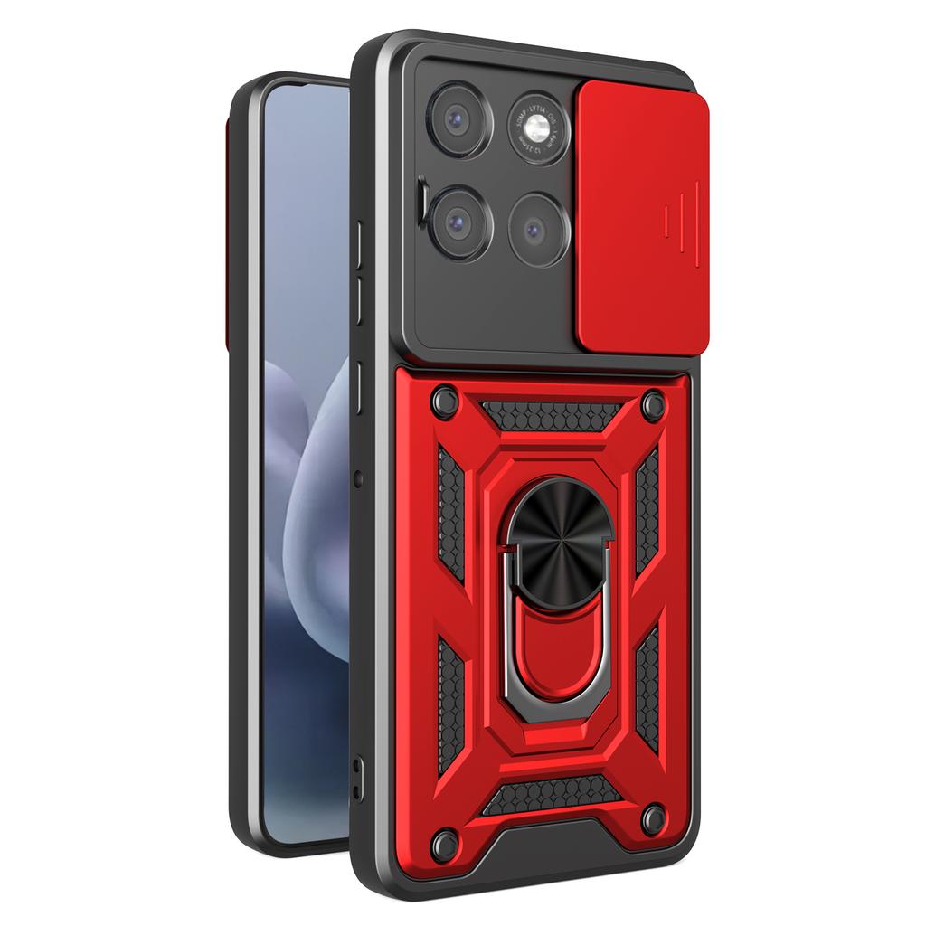 Чехол для Motorola Moto G86 Power 5G с выдвижной крышкой для камеры, PC+TPU, подставка, чехол для телефона