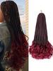 Synthetic Hair Extensions French Curl Crochet Braids 18 Inch 8 Packs Crochet Box Braids With Curly Wavy Ends