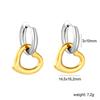 Fashionable Stainless Steel Love Heart Butterfly Earrings For Girls, Cute Jewelry INS Design, Versatile Punk Irregular Earrings