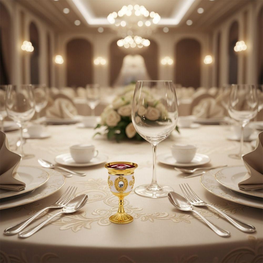 Zinc Zinc Zinc Alloy Medieval Rose Embossed Goblet Vintage Liquor Cup Luxurious Spirits Cup Bar