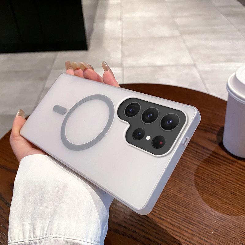 Suitable for Samsung S25 Ultra Ice Mist Magnetic Phone Case S24Plus Frosted Semi Transparent A55 Anti Fall 54 Protection Case