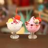 1Pcs Dollhouse Simulation Cherry Cream Cup Ice Cream Cup Mini Model Ornament Toy Dollhouse Miniature Accessories Decoration Toy