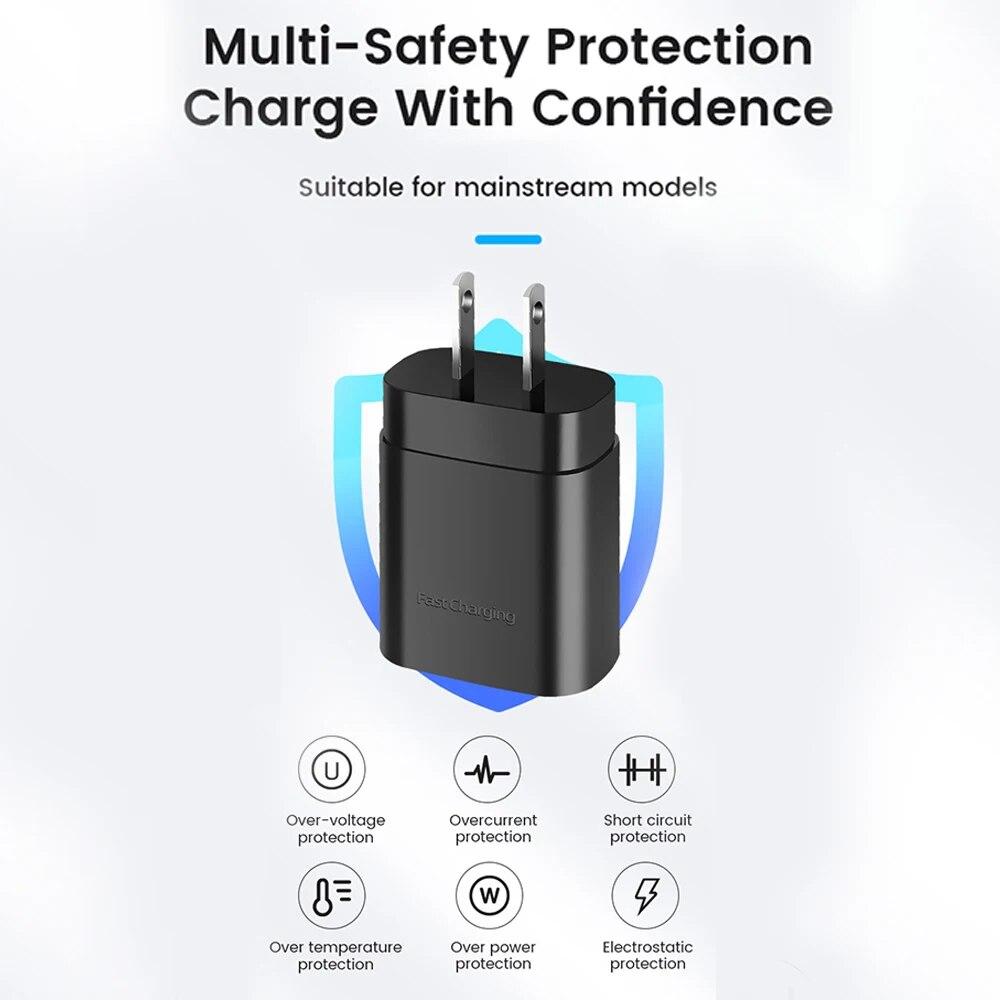 25 Вт USB зарядное устройство QC 3.0 быстрая зарядка для Samsung S20 S21 зарядное устройство для мобильного телефона портативное настенное мобильное зарядное устройство быстрая зарядка