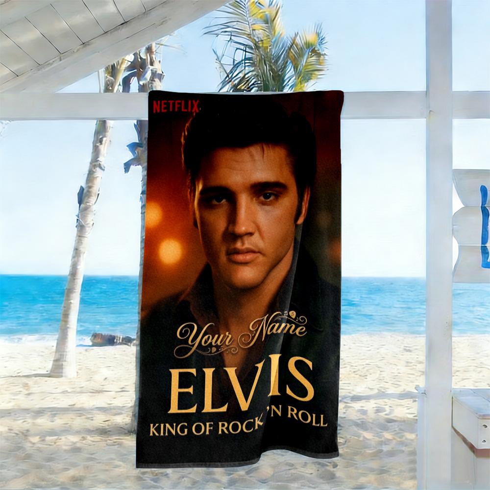 Elvis Presley Customized Name Beach Towel High Absorbency Quick-Dry Suitable for Sports Travel Swimming Yoga Bathroom Beach And Pool