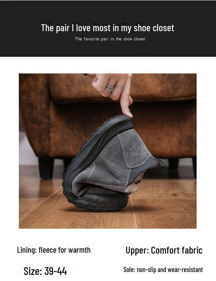 Мужские зимние высокие нескользящие защитные ботинки с бархатным утеплителем для защиты от холодной погоды и снега.