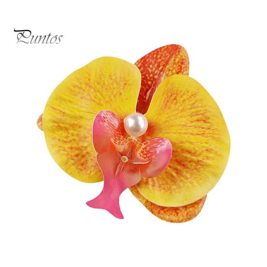 Искусственная заколка для волос в виде орхидеи-мотылька, богемный гавайский искусственный жемчуг, имитация цветка, зажим для волос в виде утконоса, заколка для волос, женские аксессуары для волос, головной убор