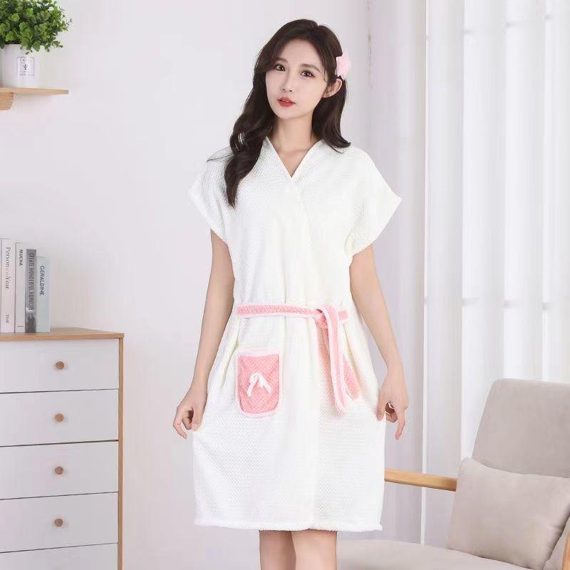 Женская быстросохнущая юбка для купания из кораллового флиса: Утолщенное, мягкое, впитывающее воду, удобное банное полотенце для весны и осени