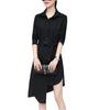 Women Shirt Long Sleeve All Match Loose Commute Mild-length Dressing Up Polyester Irregular Tied Belts Lady Shirt Female Clothing
