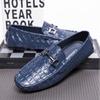 Luxury Crocodile Pattern Leather Men Shoes Black Casual Business Shoes Moccasins Breathable Light Driving Shoes for Men Loafers