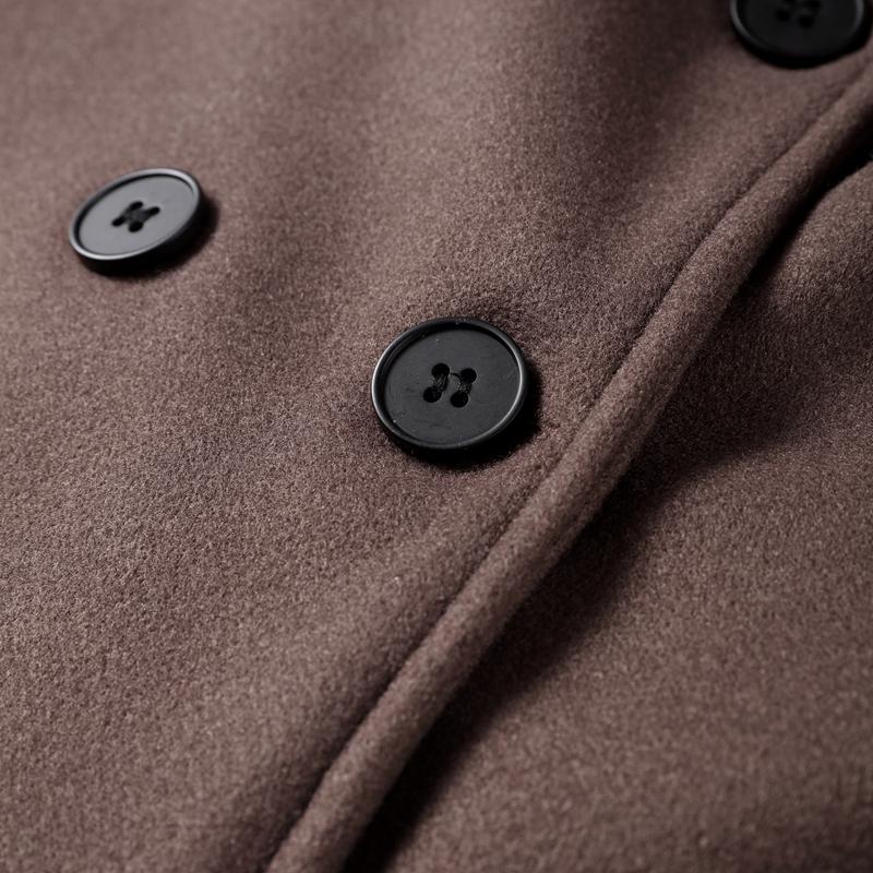 Однотонное двубортное женское пальто с лацканами, длинными рукавами, карманами, женский короткий пиджак 2025 года, весна-осень, верхняя одежда для офисной леди