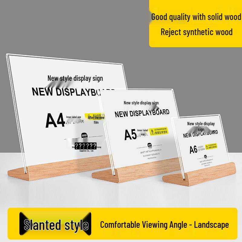 Acrylic A4 Menu Display Stand for Coffee & Milk Tea Shops