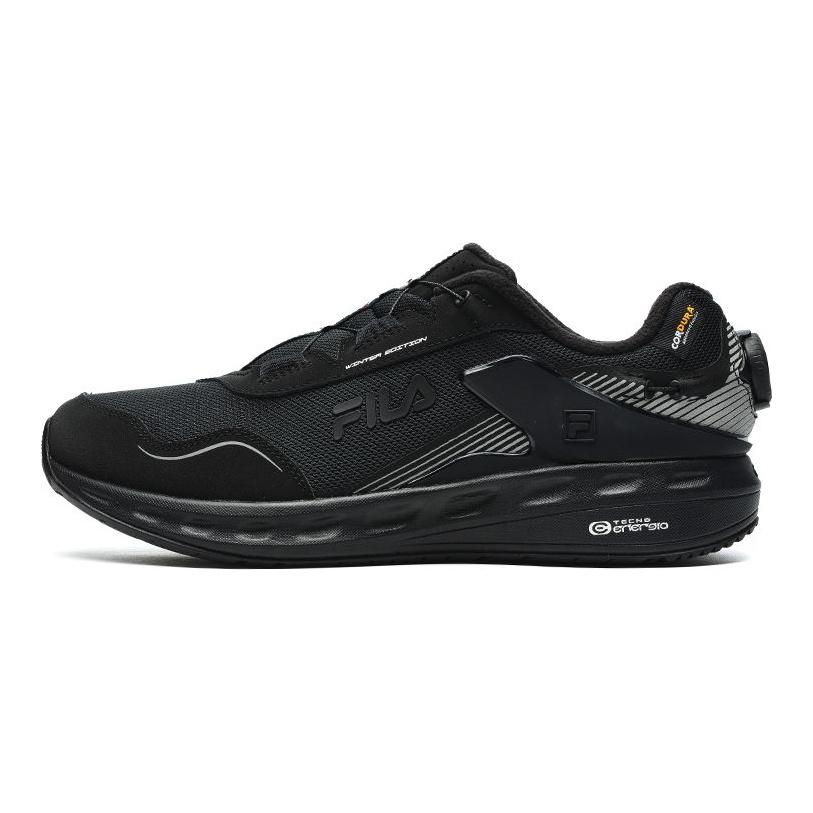 Fila Lynx Boa We Флисовая подкладка Трейлраннинг Наружная ткань Синтетическая кожа ТПУ Низкий верх Кроссовки для бега Мужские кроссовки Черный A12M241225FSL