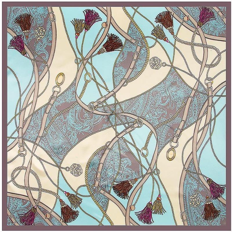 New Rope Tassel Printing Square Scarf Luxury Brand Silk Scarf For Women Hijab Shawl Foulard Scarves Wraps For Ladies