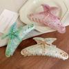 Elegant Starfish Acetate Hair Clip Vintage Crystal Shell Hair Claw Rhinestone Shark Clip Women