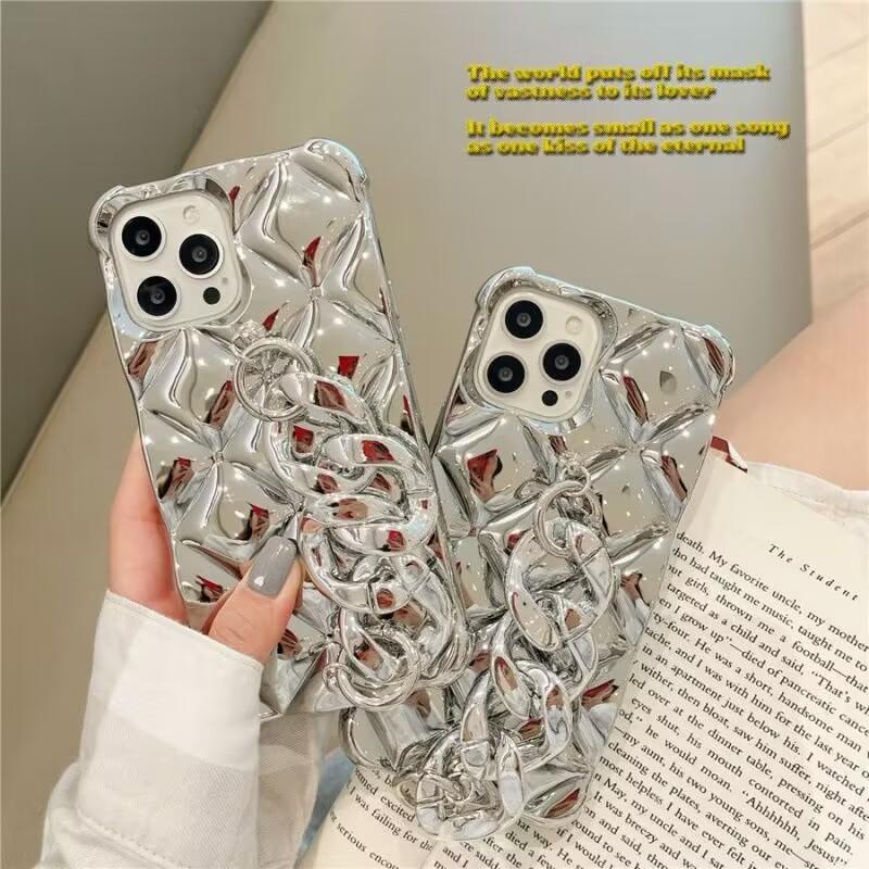 Роскошный сексуальный чехол-цепочка для телефона с алмазным покрытием для защиты камеры для iphone 14 13 15 16 Pro Max 12 11 X XS XR с браслетом