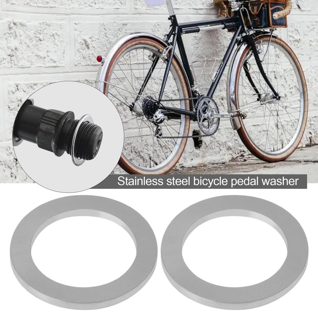 eMagTech Bicycle Pedal Thick 304 Stainless Steel Pedal Washers for Pedal Axle Crank Bike Mountain Bike Road 4pcs Washers, 1.5mm 9/16" Bike,