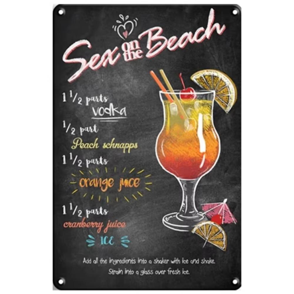 Vintage Cocktail Metal Martini Retro Signs Plaques Plate Poster Popular Bar Club Wall Decorative Room Stickers Decor