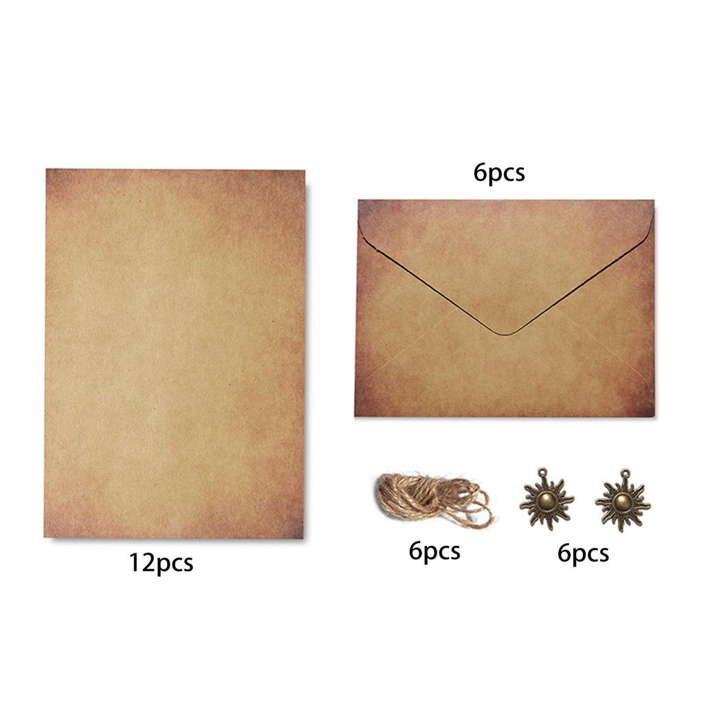 Parchment Antique Colored Printed Paper,Stationery Vintage Letter Writting Paper and Envelope for Craft, Invitations,