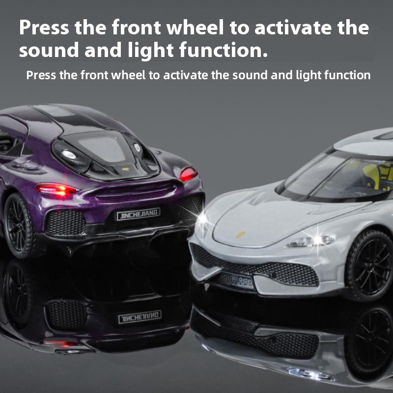 Модель суперкара Koenigsegg Gemini Gt из сплава в масштабе 1/32, Модель-симуляция транспортного средства, Коллекция со звуком и светом, Детская игрушка, Подарки