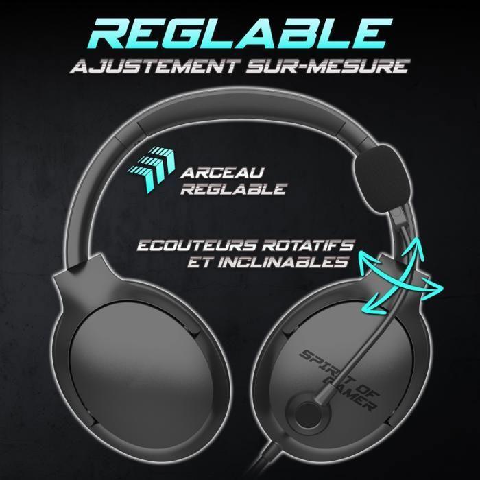 Casque Gaming - SPIRIT OF GAMER - PRO H4 DARK - Filaire - Stéréo 2.0 - Circum-aural
