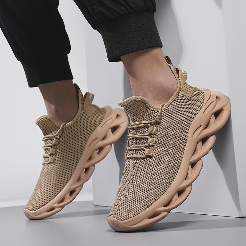 Мужские кроссовки Ah Fei 2024 с большой дышащей сеткой - мягкая подошва для повседневных видов спорта