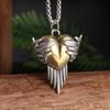 Retro Silver Plated Cute Pet Cat Wings Animal Pendant Necklace for Men Women Personalized Fashion Jewelry Couple Gifts