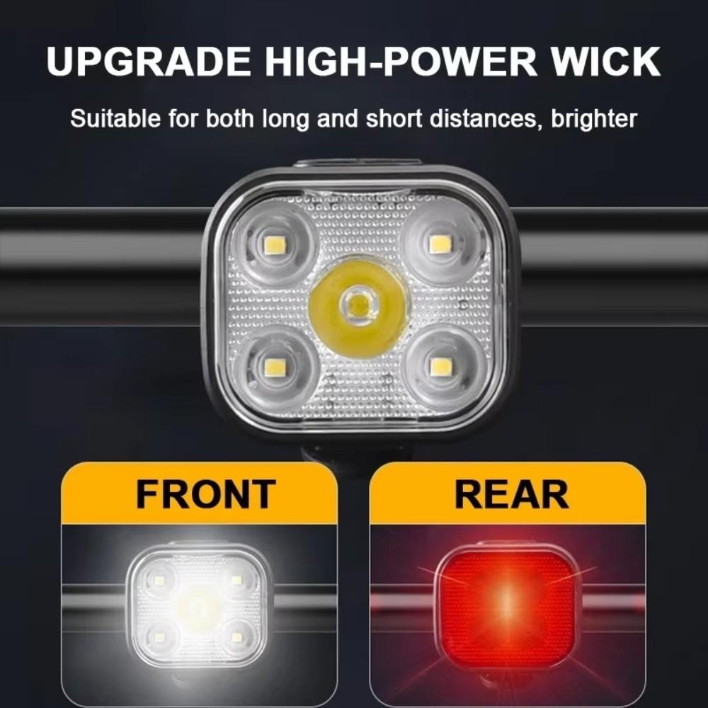 Type-C Rechargeable Bicycle Front & Rear Light Set Cycling Safety Lights Night Commuting Cycling