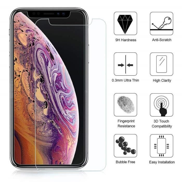 [Compatible Apple iPhone XS MAX] Coque Silicone Transparent + Verre Trempé Film Protection Ecran [Phonillico®]