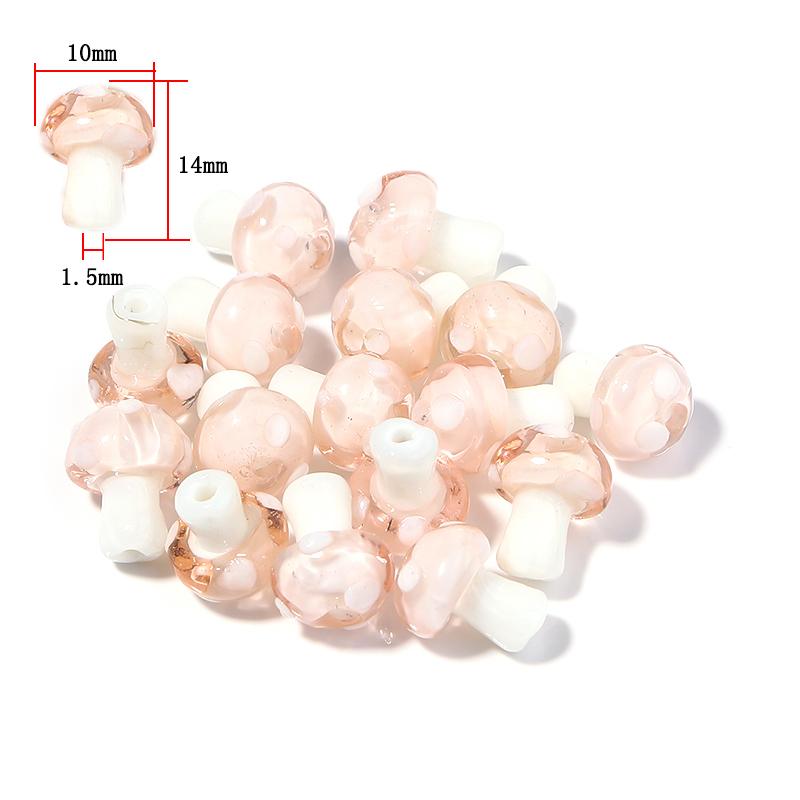 10-20Pcs 16x12mm Liuli Silica Lampwork Mushroom Beads Colourful Loose Glass Beads For Needlework DIY Jewelry Making Accessories