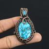 Tibetan Turquoise Jewelry, 999 Copper Wire Wrapped Pendant Handmade Gemstone Jewelry, Gifts For Wedding Pendant