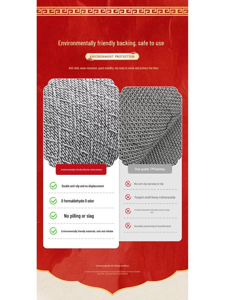 2024 Высококачественный нескользящий, устойчивый к грязи коврик для входной двери - утолщенный и разрезаемый дизайн